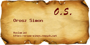 Orosz Simon névjegykártya